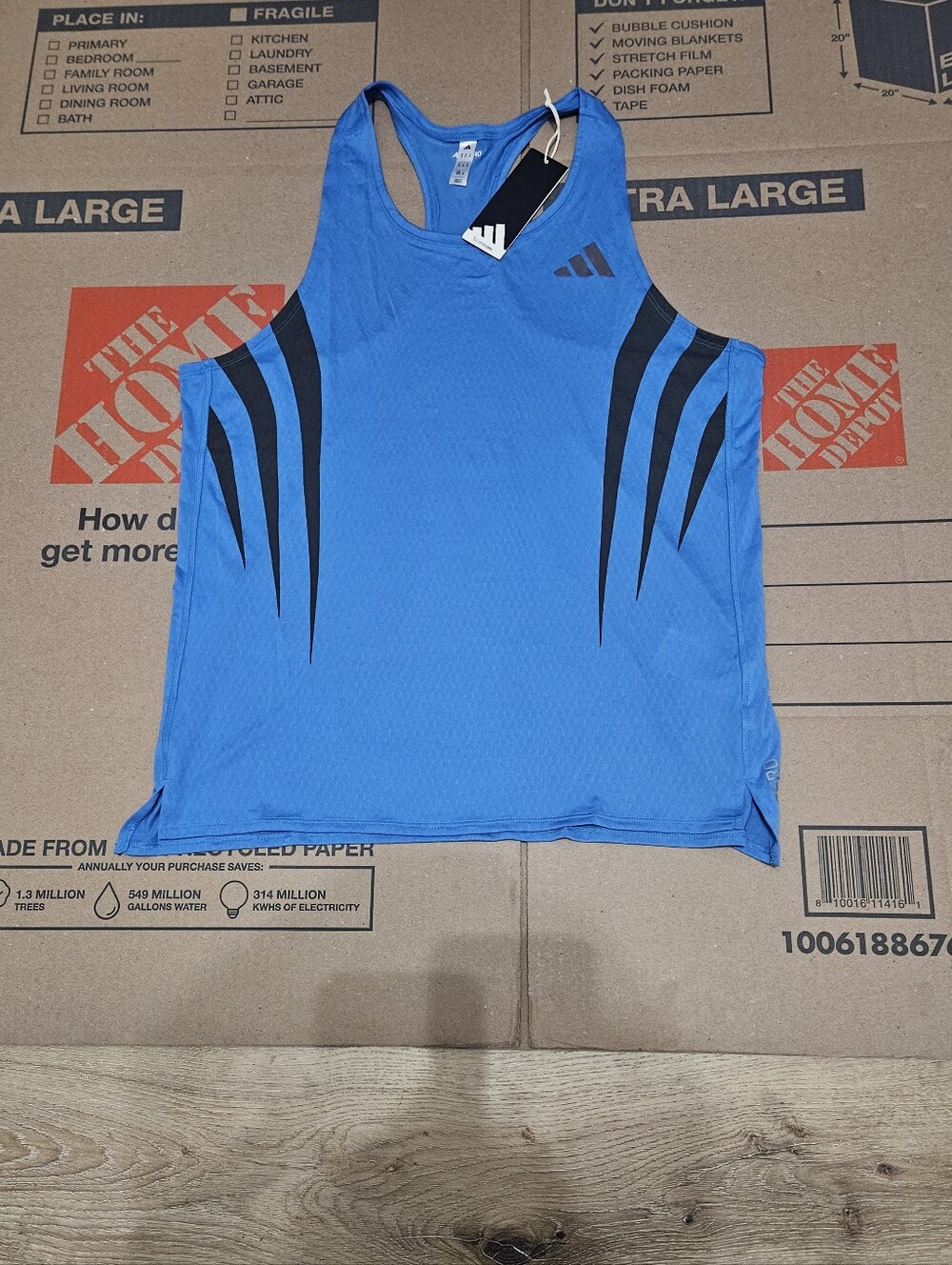 Adidas Adizero Archive Blue Tank Top